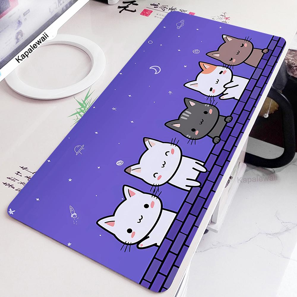 Large Pink Mouse Pad Kawaii Cute Cat Mousepad XXL Anime Deskmat AntiSlip PC Mouse Mat Big Keyboard Pads Table Carpet Xcm