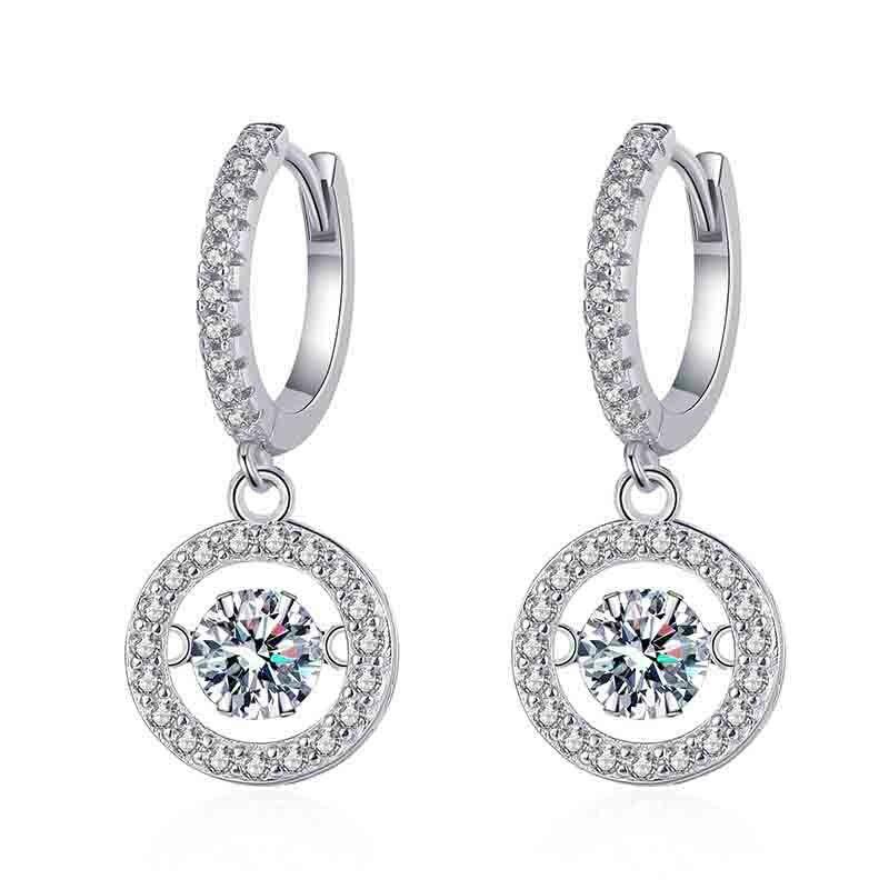 Orecchini Moissanite 1 Carato In Argento 925 Placcato Oro Bianco | FANCIME Gioielli Donna Con Pietra D-E VVS, Eleganti E Brillanti