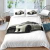 Luxurious Sports Car Bedding Set Black White Racing Bike Bed Linen Polyester Duvet Cover with Pillowcase for Teens Adults Decor