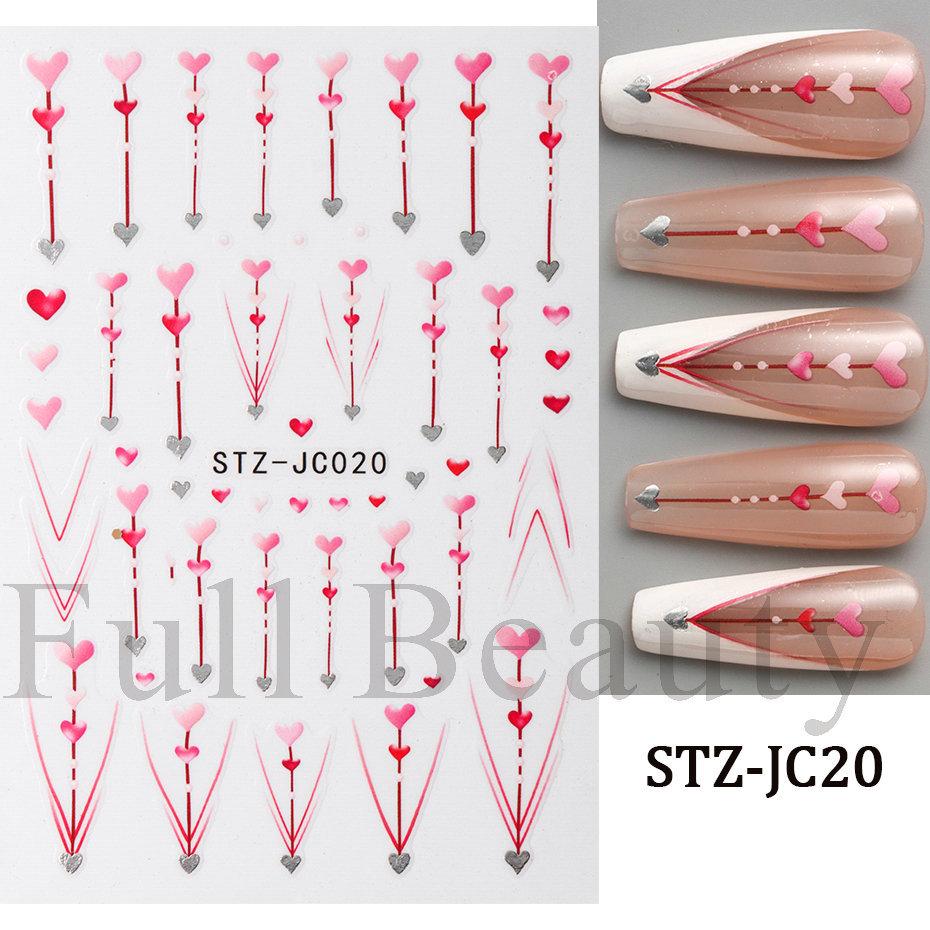 Nail Art Stickers Ins Valentine's Day Romantic Pink Love Arrow Back Adhesive Nail Stickers