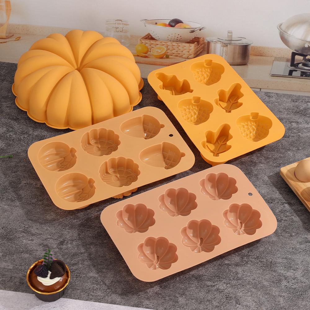 Big Pumpkin Cake Pan Silicone Mold Halloween Pumpkin Shaped Mold Thanksgiving Harvest Baking Cookie Candle Mold