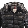 Moncler Down Jacket 50.4" Black Logo Embroidery Kid's Used