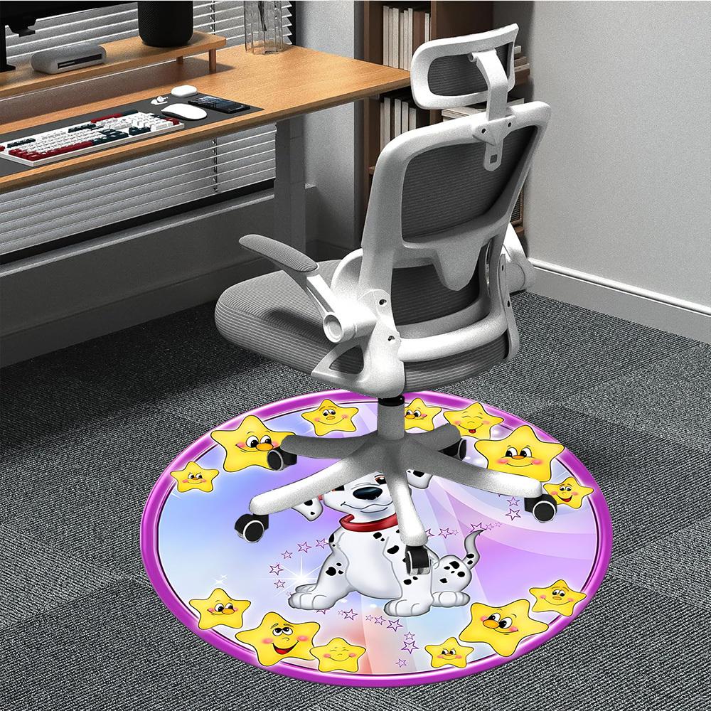 

1pc Dalmatian, Starry Night Carpet for Office Non-Slip, Round Carpet, Soft & Comfortable, Carpet for Office, Round Floor Mat yy251225117 80cm by 80cm