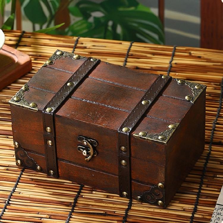 Multipurpose Decorative Jewelry Box With Compartment Dividers Safe Key Lock Wood Storage Cabinet