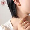 Gold-Plated Tiger's Eye & Cat's Eye Three-Color Earrings: Retro European & American Niche Style