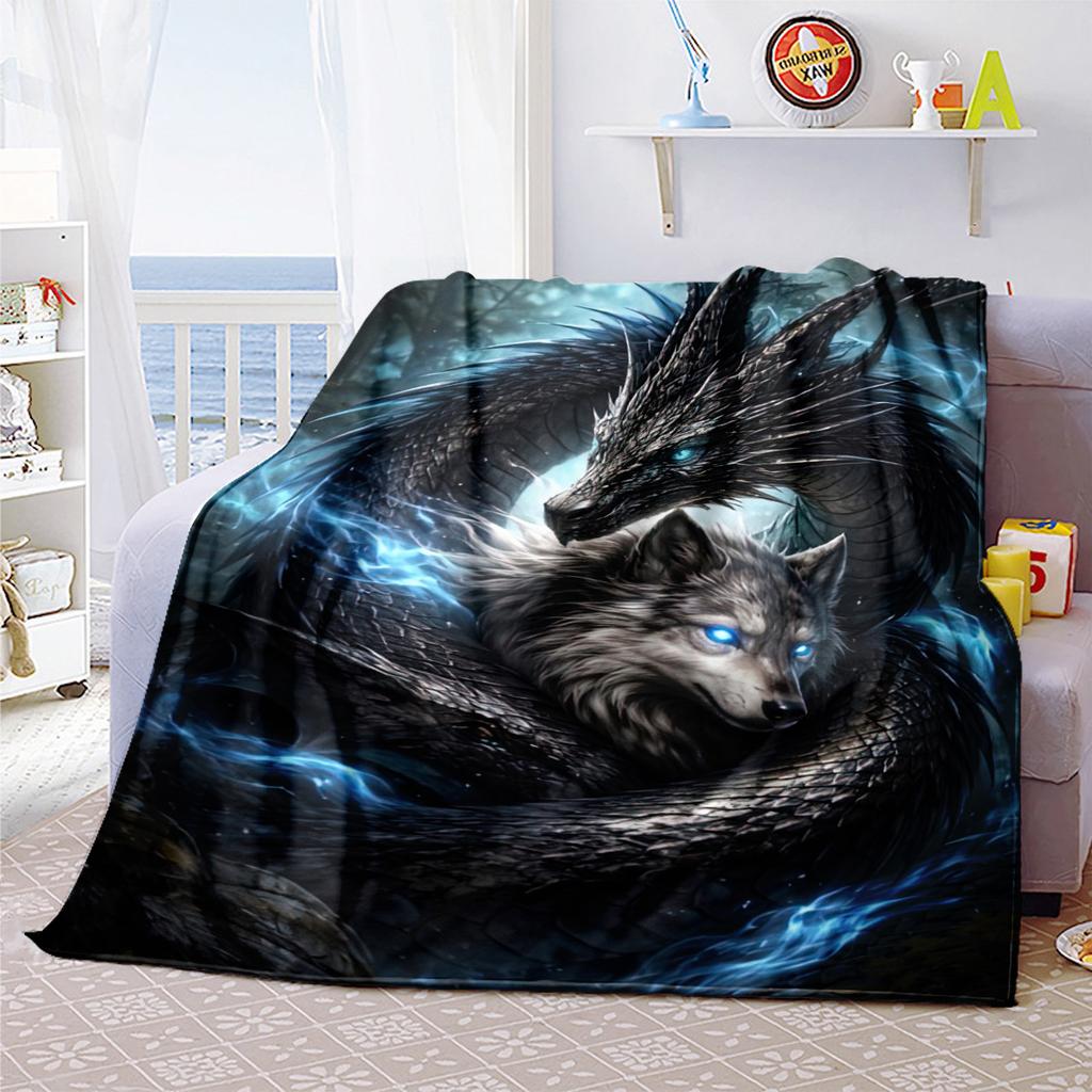 Dragon Throw Blanket All Seasons Soft Comfortable Couch Office Nap Blanket Travel Blanket Festive Gift