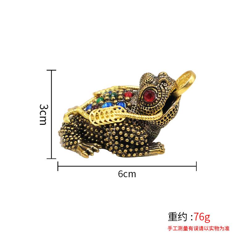 Brass Ornament Hollow Three-Legged Golden Toad Tea Pet - Treasure Living Room Wealth-Attracting Smal