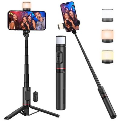 NEU Tragbares drahtloses Bluetooth-Telefon Teleskop-Selfie-Stick-Stativ mit Fülllicht für Huawei iPhone 13 14 15 Android Xiaomi