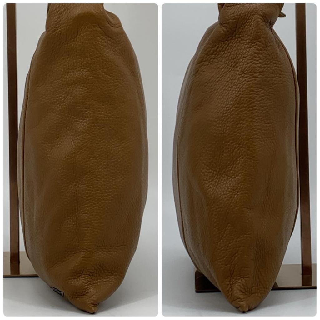 BOTTEGA VENETA Vintage Semi Shoulder Bag Single Strap Nappa Leather Brown Camel A4 Size Compatible