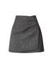 Black Sequined Woolen High-Waisted A-Line Skirt for Autumn/Winter - Slimming, Hip-Hugging, Irregular Hem, with Anti-Exposure Design.