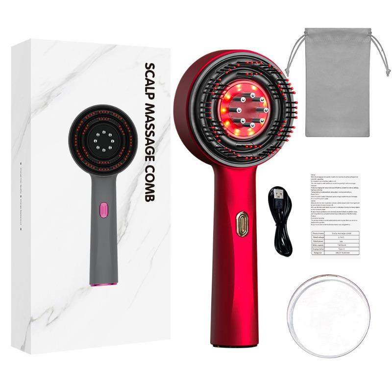 3 Modes Electric Vibration Massage Comb Red Light Therapy Hair Growth Massage Scalp Brush Oil Liquid Applicator Head Massager