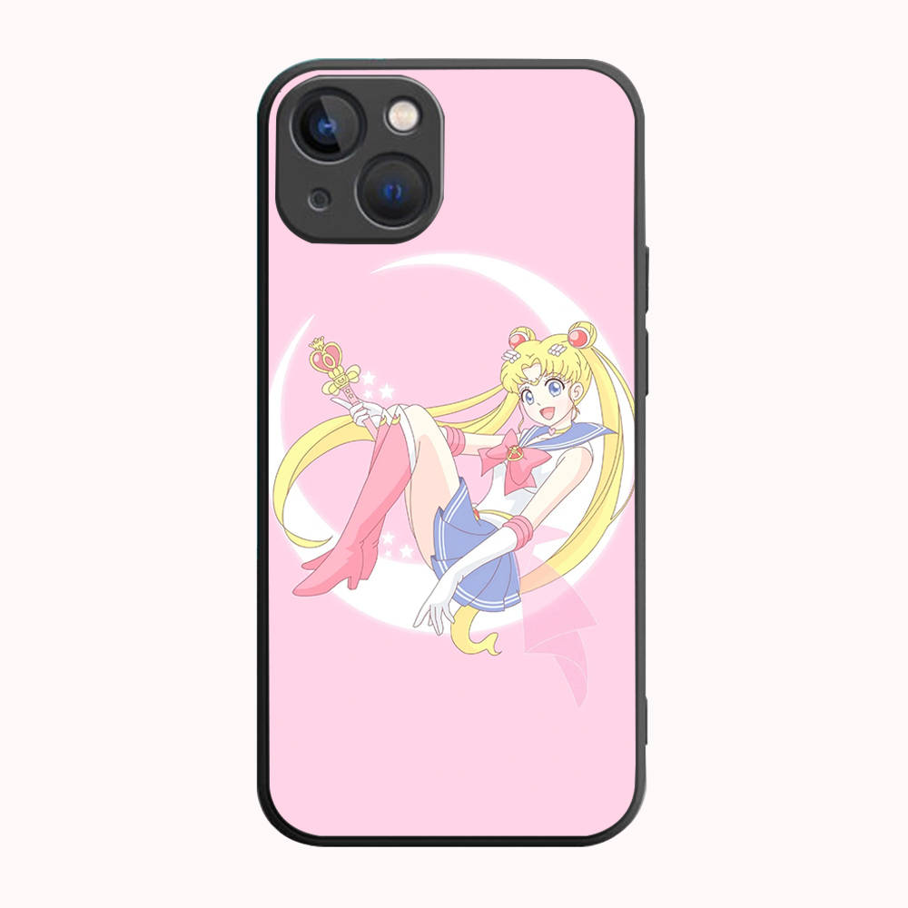 B-11 Sailor Moon Black Case for Samsung S24 S23 S22 S21 S20 FE S10 Lite Ultra S7 S8 S9 Plus A05S A11 A12 A13 A15 A22 A24 A25 A32 A52 A71 5G