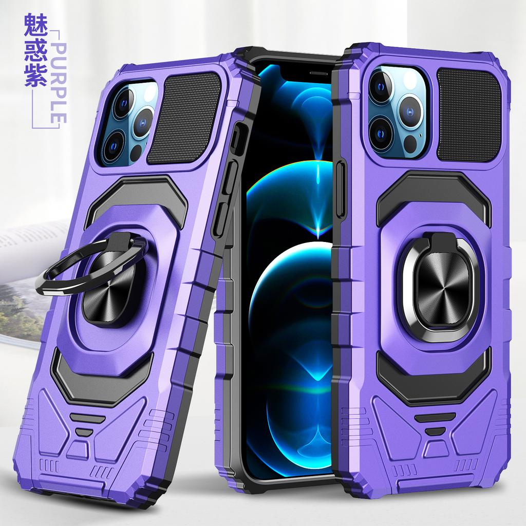 Applicable To Iphone15pro Alliance Armor Series Mobile Phone Case Wholesale Military Anti-drop Ring Bracket Case