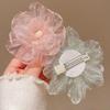 Hairpin Breathable Mesh Organza Fabric Fairy 3D Flower Hair Clip Macaron Color Lightweight Breathable Hair Accessory