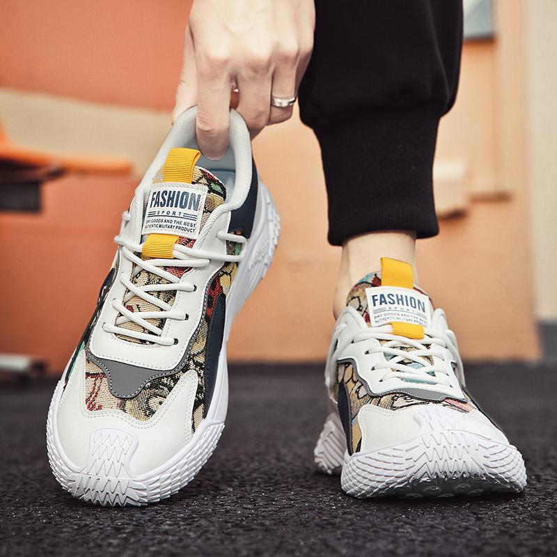 New Color Matching Canvas Light Running Shoes Lace-up Non-slip Sports Shoes Students Breathable Men's Casual Shoes