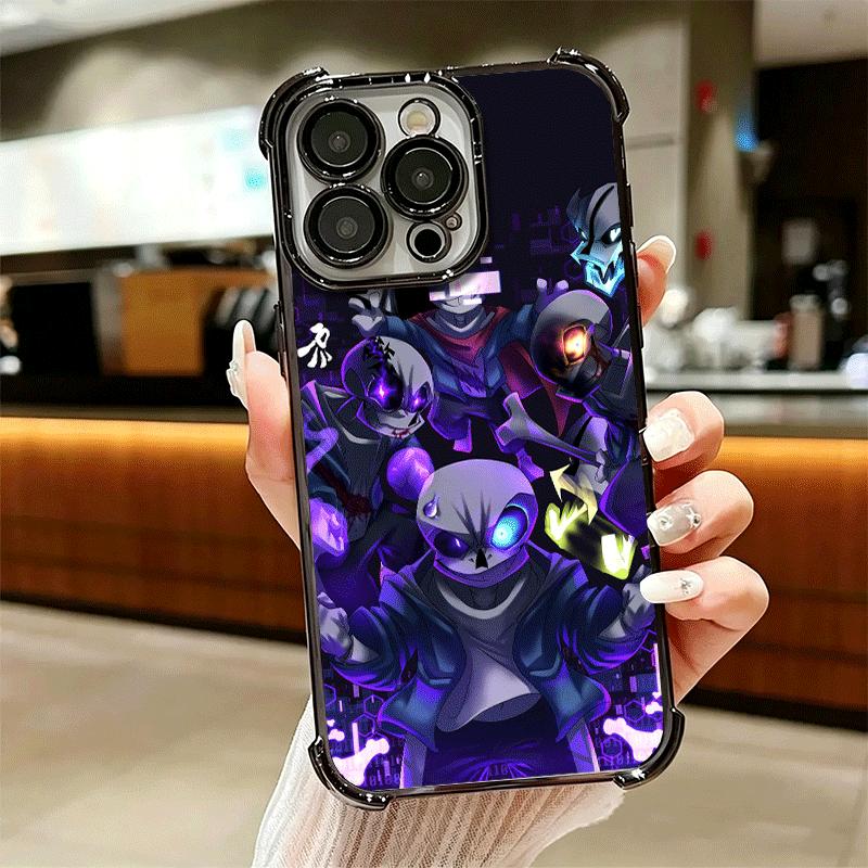 U-Undertale S-Sans Plating Phone Case For Iphone 16 17 Pro Max Air 16E 14 15 Plus 12 13 Mini Anti-Fall Airabag Cover