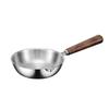 IMEEA Frying Mini Stainless Mini Frying Lunch Wood Walnut With IH Cookware Pan, Pot, Steel, Pan, Box, Lightweight, 15cm, Handle, Wood, Spout,
