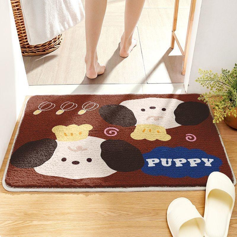Bathroom Absorbent Floor Mat Household Cartoon Imitation Cashmere Non-slip Mat Toilet Toilet Door Carpet Dirt-resistant Foot Mat