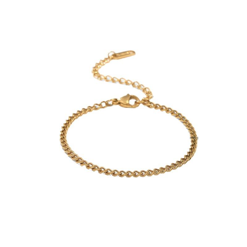 Stainless Steel Cuban Bracelet - High-end Accessory - Electroplated Titanium Steel Bracelet - Women's Accessory