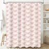 Pink Butterfly Shower Curtain Decorative Waterproof Fabric for Bathroom Pink White Floral Pattern Wall Hanging Home Decor (Size: