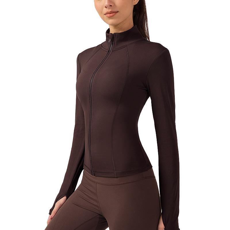Women's Quick Dry Slim Fit Long Sleeve Fitness Jacket for Outdoor Running, Yoga, and Training