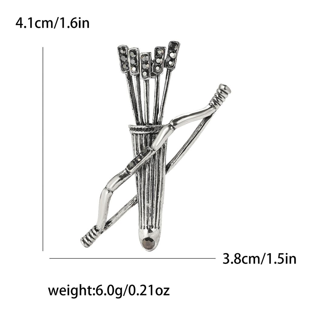 Fashion Creative Alloy Rhinestone Bow And Arrow Brooch Personalized High-End Men'S And Women'S Suit Coat Corsage Jewelry Pin