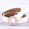 Non-Porous Round Buckle Belt, Female Student Fashionable Simple Decorative Thin Belt, Round Ring Casual Pants Belt