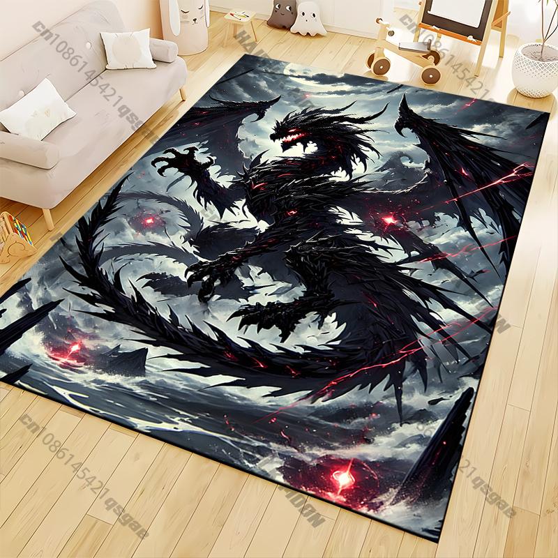 15 Sizes Black Dragon Painting Printed Carpet Fashion Mat Non -slip Carpet Rug Outdoor Carpet Door Mat Play Mat Birthday Gift