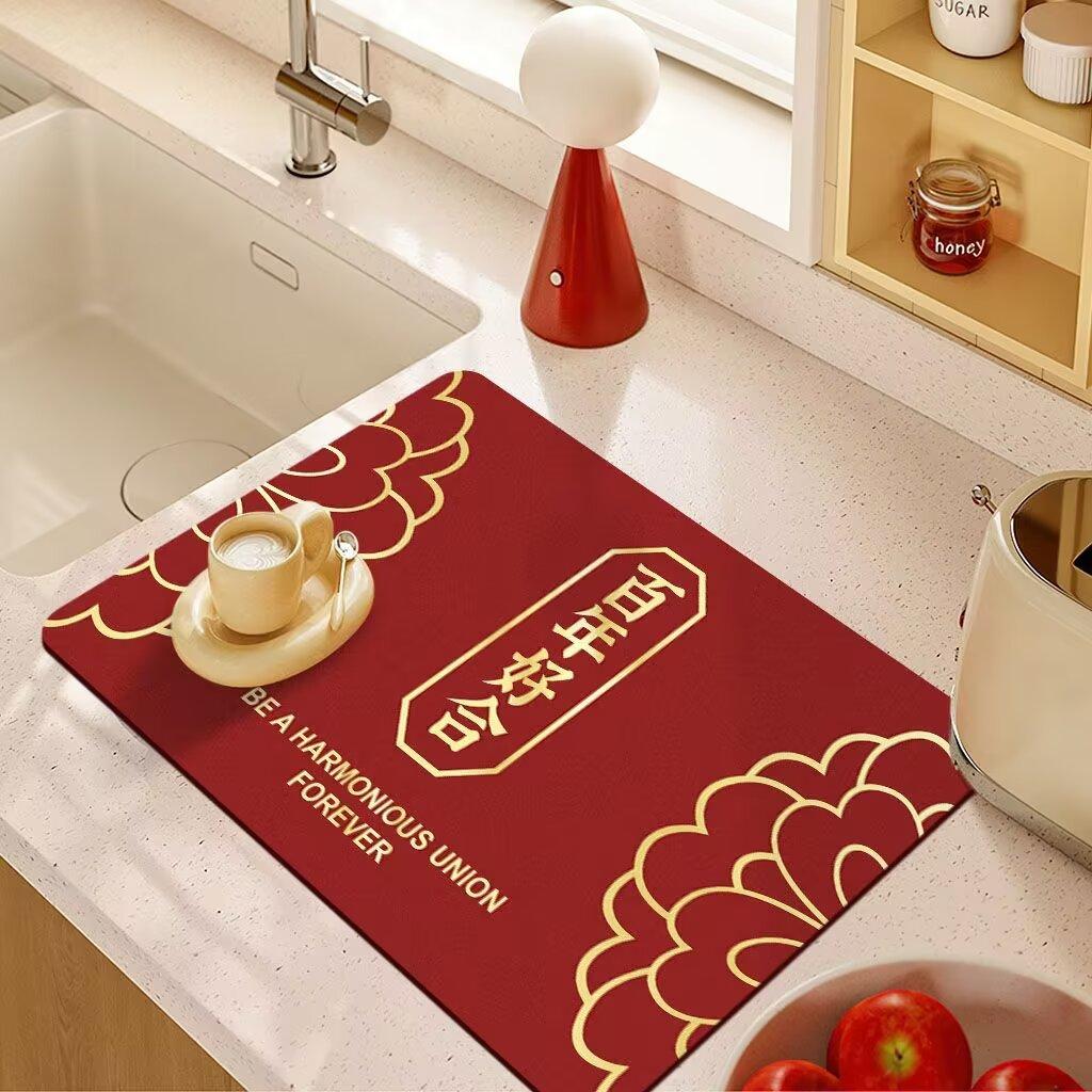 Kitchen Countertop Drain Mat High Appearance Level Absorbent Washing Dishes Dishes Dishes Chopsticks Sink Faucet Bar Table Mat