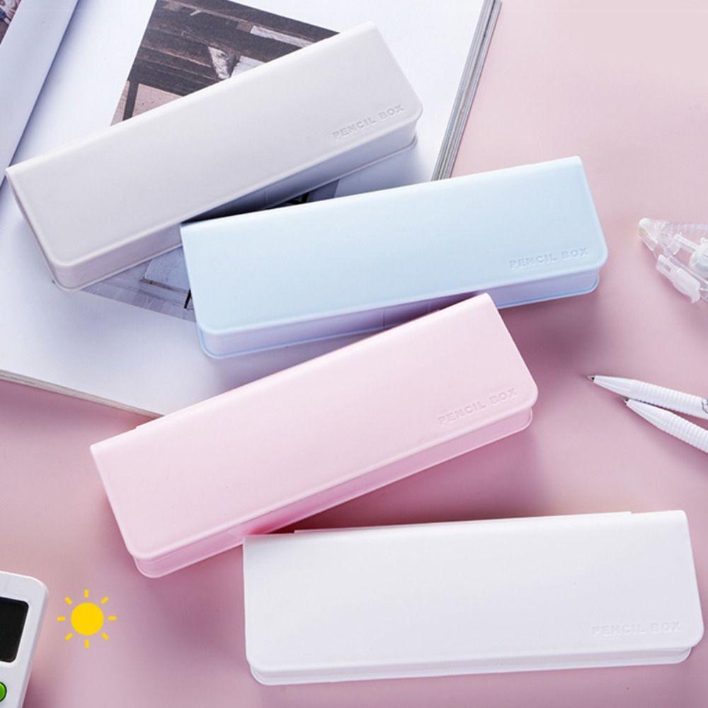 High Quality Plastic Pencil Case Portable Large Capacity Stationery Case Pen Box Elementary Students