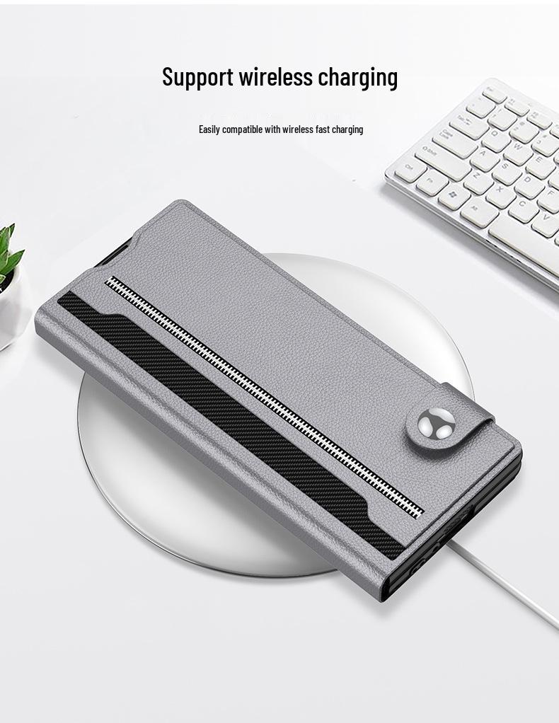 Samsung Z Fold6 Business Magnetic Leather Flip Case - Personalized, New Protective Cover