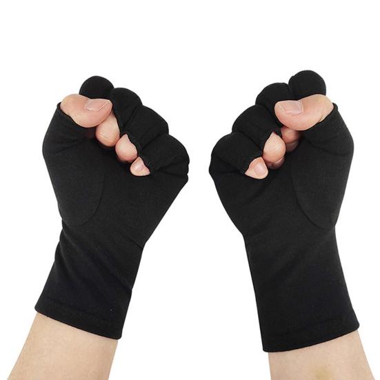 1 Pair Fitness Gloves Breathable Moisture Wicking Half Finger Open Fingers Effective Joint Pain Relief Three Sizes Optional Fingerless