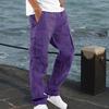 Herren Cargohose mit mehreren Taschen, Kordelzug, elastischer Bund, verstellbares Bein, Übergröße, locker, einfarbig