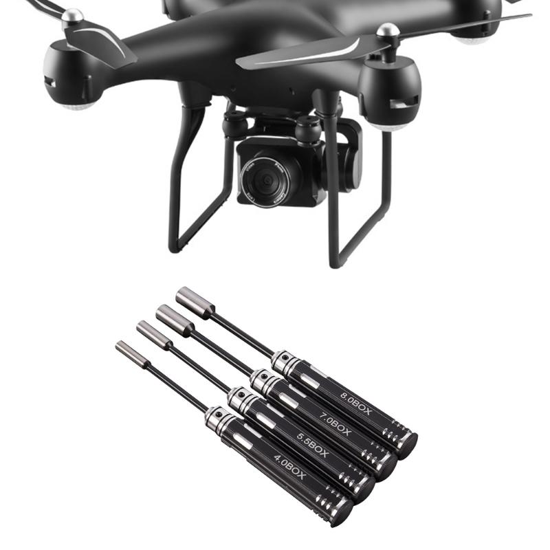 4PCS Screw Driver Sockets Set Screwdriver Tool Hexagonaled Sockets Wrench 4mm 5.5mm 7mm 8mm for Model DIY