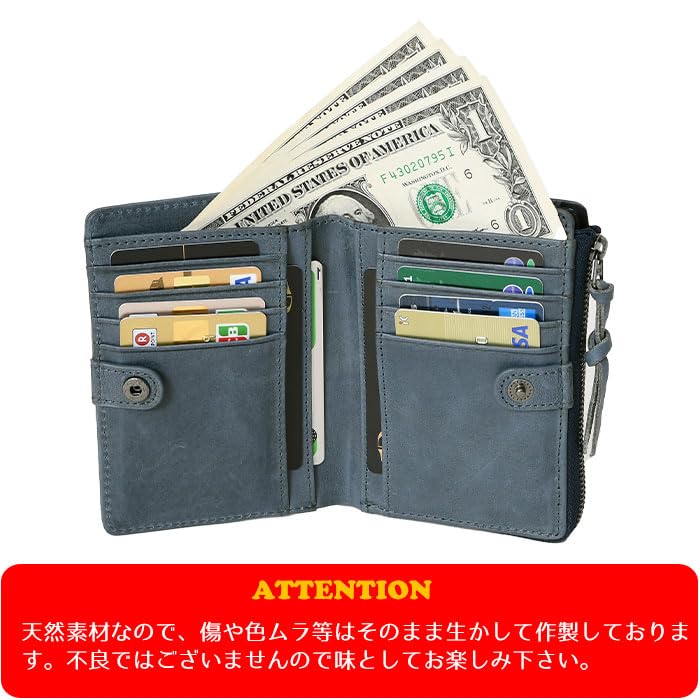 73320 Snoopy Short Wallet Bifold Zipper Snap Button Closure Blue [Peanuts] L-shaped Women's