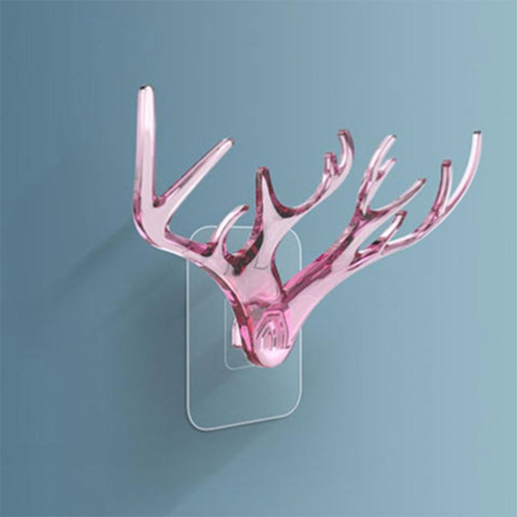 Self Adhesive Wall Hook Without Drilling Coat Bag Bathroom Door Kitchen Towel Hanger Deer Head Hook Storage Accessories