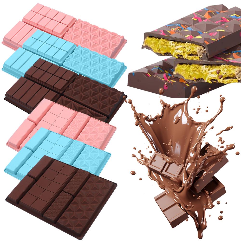 Silicone Dubai Chocolate Bar Mold DIY Chocolate Cookie Mold Non-Stick Rectangle Chocolate Bar Mold Household Baking Tools