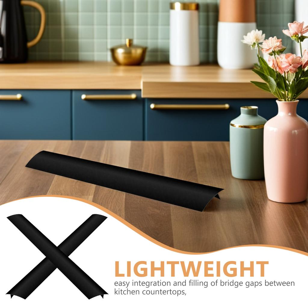 2Pcs Smooth Shiny Back Silicone Stove Gaps Cover Non Slip Lip Design Gap Filler for Kitchen Countertop Stovetop Dishwasher Sink