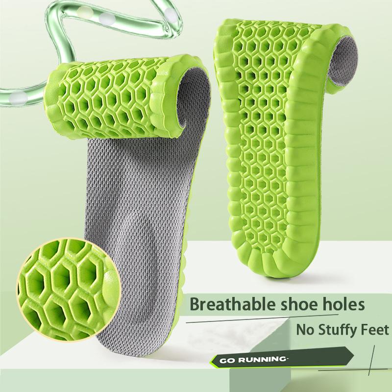 1 Pair Breathable Shock-absorbing Insoles Men's Outdoor Sport Insoles Soft Elastic Sole Comfortable Arch Support Insoles
