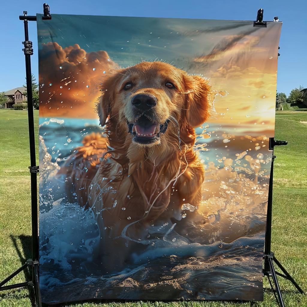 Golden Retriever Blanket Cute Dog Sunset Soft Warm Throw for Bed Sofa Living Room Pets Gift