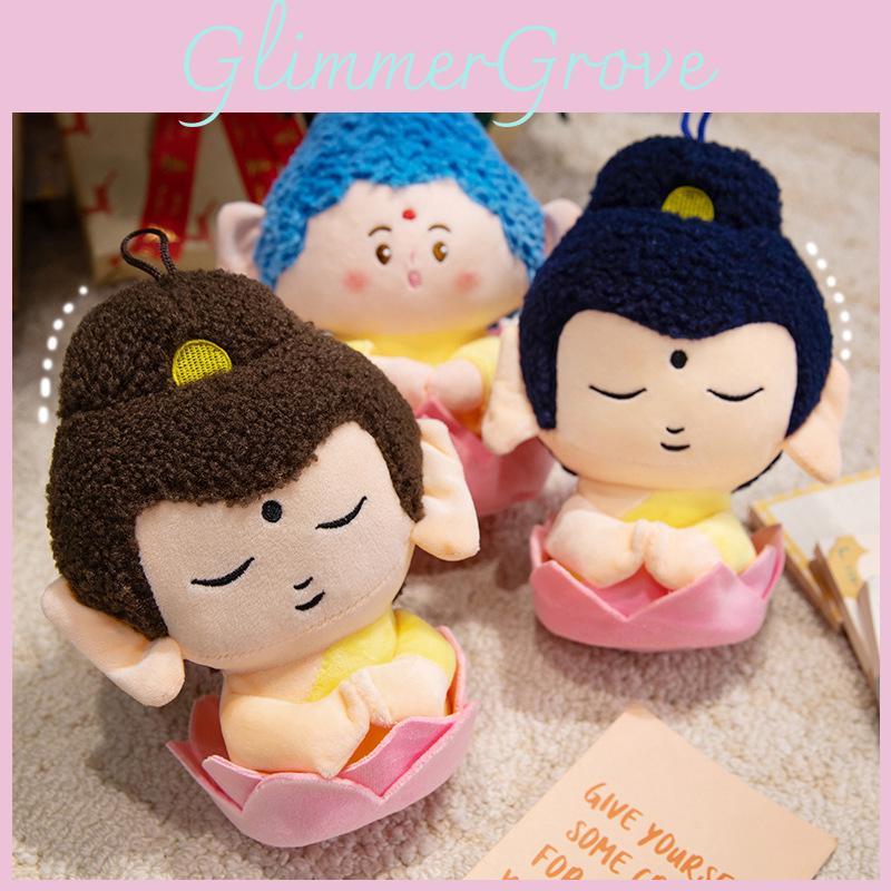 Little Buddha Plush Keychain Soft Pp Cotton Doll Spiritual Decor Gift For Adults