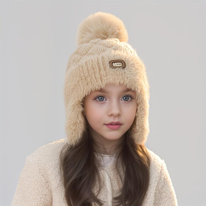 Kinder Wintermütze mit Ohrenklappen - Weiche Warme Beanie für Jungen & Mädchen, Pastellrosa Kaltes Wetter Skifahren, Snowboarden, Outdoor