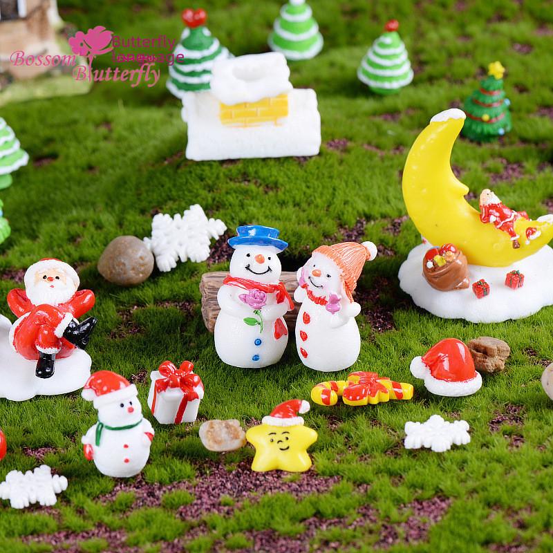 Adorable Resin Christmas Couple Snowman Figurines Perfect For Diy Miniature Gardens
