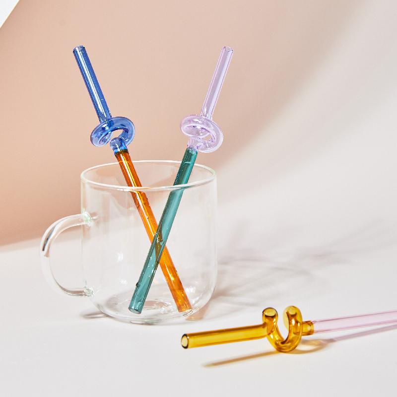Hitzebeständiges Glas Bunte Kaffeegläser mit Henkel Haushalt Milch Frühstückstasse Nordisch Modern Becher Trinkgläser