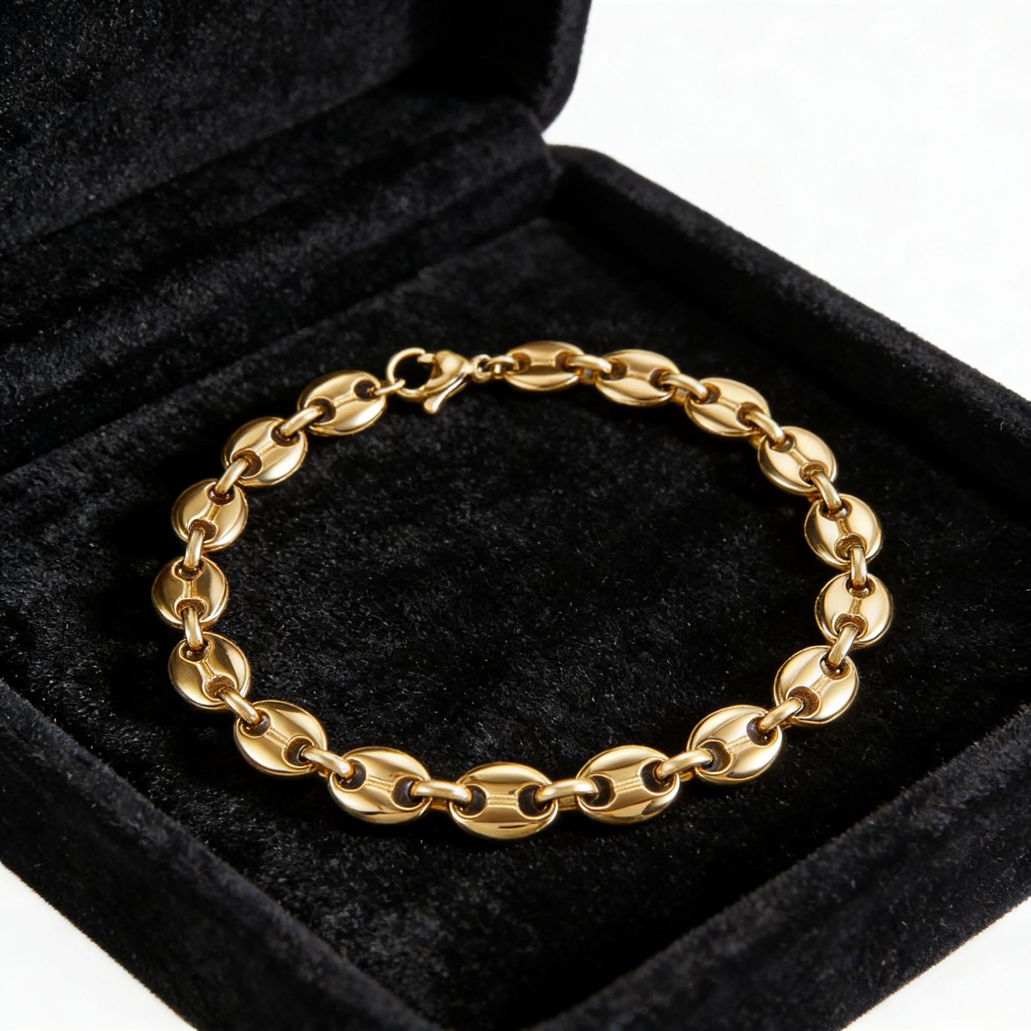 Classic Stainless Steel Chain & Link Unisex Bracelet 17cm