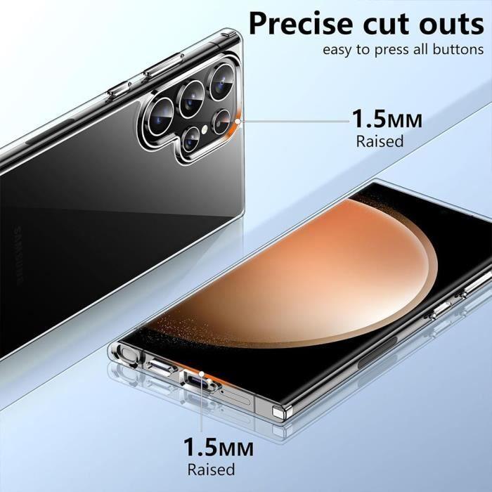 Coque et Verres Trempés - Samsung - Galaxy S24 Ultra - Protection Antichoc - Silicone - Transparent