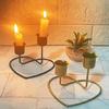 Iron Candlestick Holder Enhances Desk Decors for Valentines Day Christmas