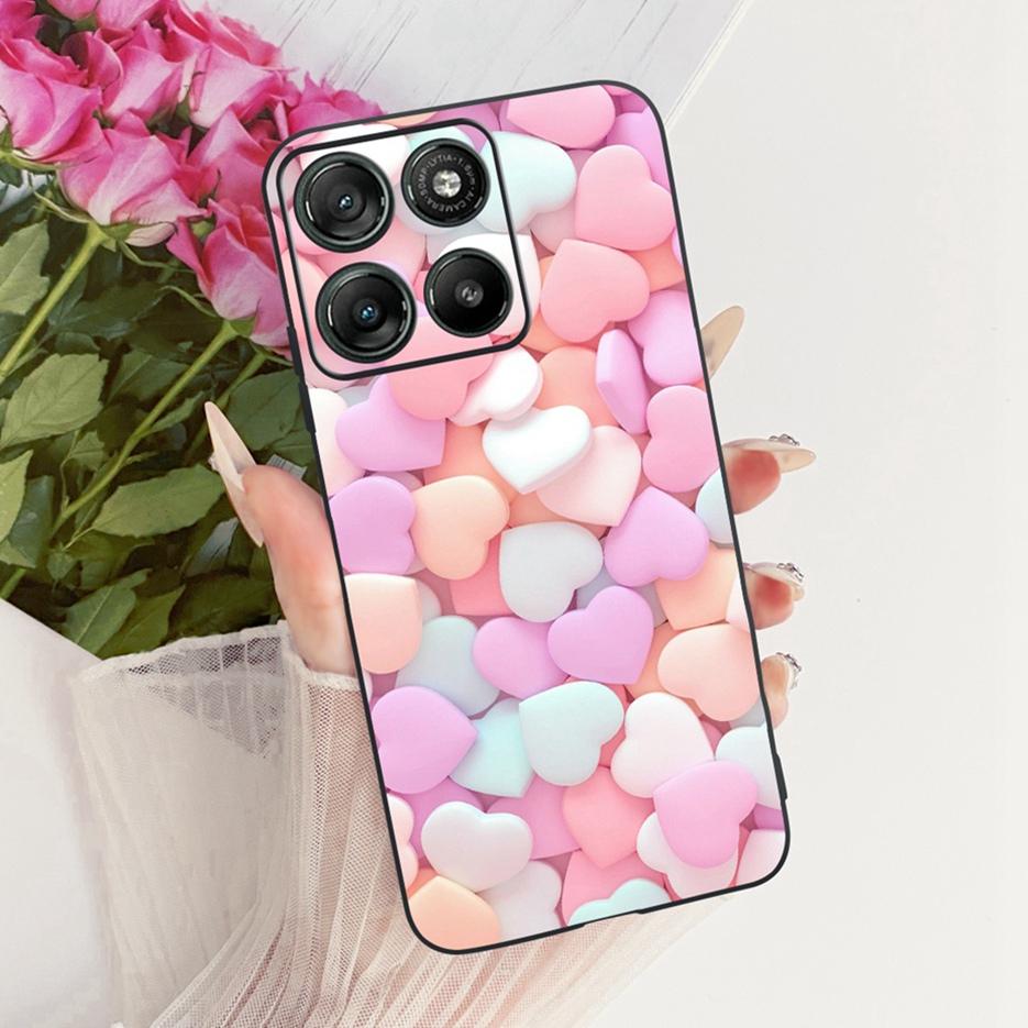 For Motorola Moto G15 Power Case Moto G17 Cute Love Heart Painted Cover Soft Silicone Case For Motorola G17 Power MotoG15 Fundas