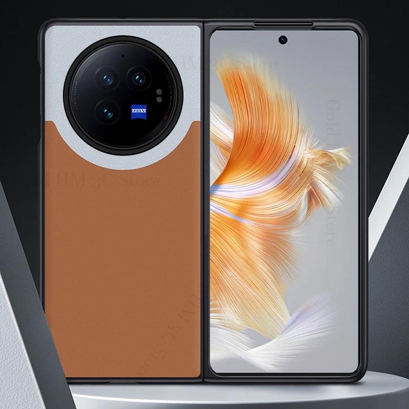 Kožený nárazuvzdorný kryt na telefon Fundas For Vivo X Fold3 Pro 5G Splice pro VIVO X Fold 3 Pro 5G Flip Ochranný kryt na telefon pro Vivo X Fold 3 Pro Coque