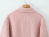 Mid-Length Wool-Cashmere Coat with Doll Collar & Petal Buttons, Double-Faced, Chic Autumn/Winter Style, Youthful Look.